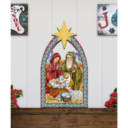 Nativity Manger Star Nativity Door Decor by G. DeBrekht - Nativity Holiday Decor - 8121301H-2