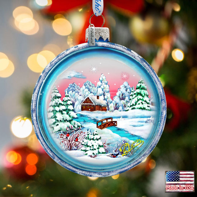 Winter Night Glass Ornament by G. DeBrekht - Christmas Decor - 73111C-0