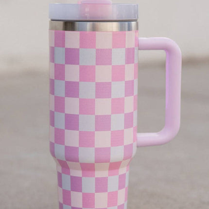 Large Thermal Insulated Water Cup (1200ml) with Straw – Stylish Patterns-5