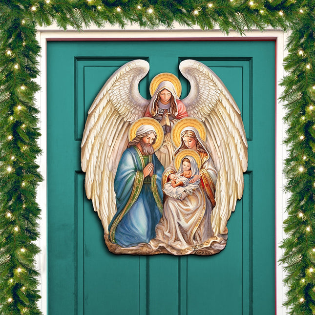 Nativity with Angel Holiday Door Decor  by G. Debrekht - Christmas Decor - 8611056H-0