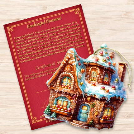 Gingerbread House Wooden Ornaments by G. Debrekht - Christmas Decor - 8100191-2-4