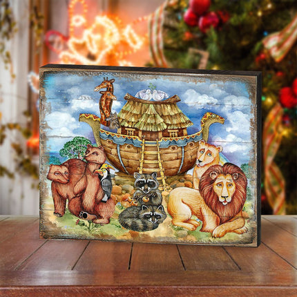 Noah's Ark Wooden Wall Art by G. DeBrekht - Nativity Holiday Decor - 8173521B-3