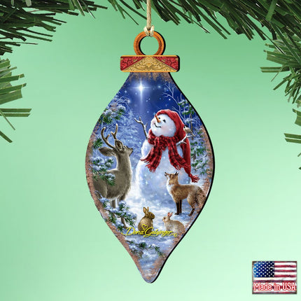 Heaven and Snowman Wooden Ornaments by Gelsinger - Christmas Santa Snowman Decor - 8041149-1801-1