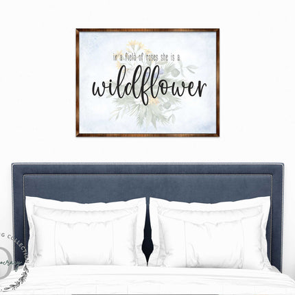 In a Field of Roses She Is a Wildflower - Bedroom Wall Art - Nursery Wall Art - Contemporary Decor - Girls Room Wall Decor - 310335-3