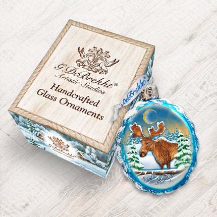 Moose Mercury Glass Ornament by G. DeBrekht - Wildlife Holiday Decor - 771025-2