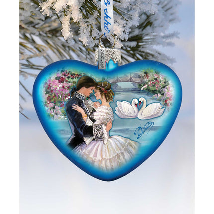 Treasure of Love Heart Glass Ornament by G. DeBrekht - Christmas Decor - 753-003-0