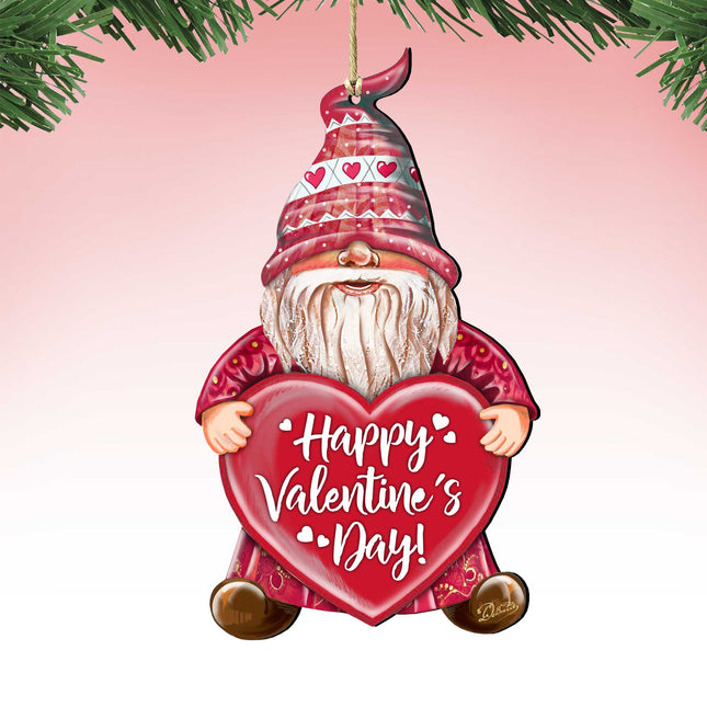 Valentine Gnome Wooden Ornaments by G.DeBrekht - Love Family Kids Decor - 8611020-S2-0