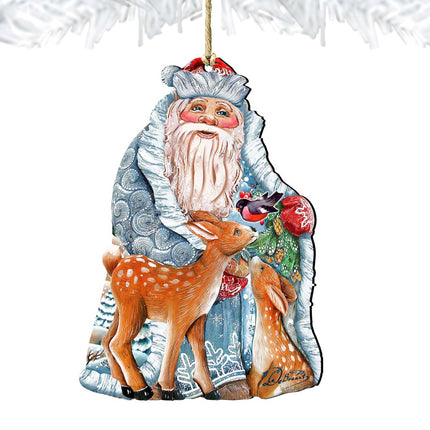 Winter Treasure Christmas Wooden Ornaments by G. DeBrekht - Christmas Santa Snowman Decor - 8114500-4