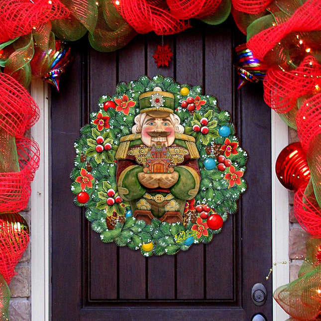 Nutcracker's Wreath Gift Holiday Door Decor by G. DeBrekht - Christmas Decor - 8185321H-0