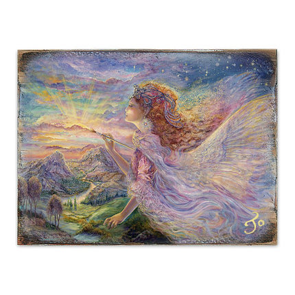 Aurora Fantasy Wooden Wall Art by Josephine Wall - Fantasy Decor - 852113B-JW-1