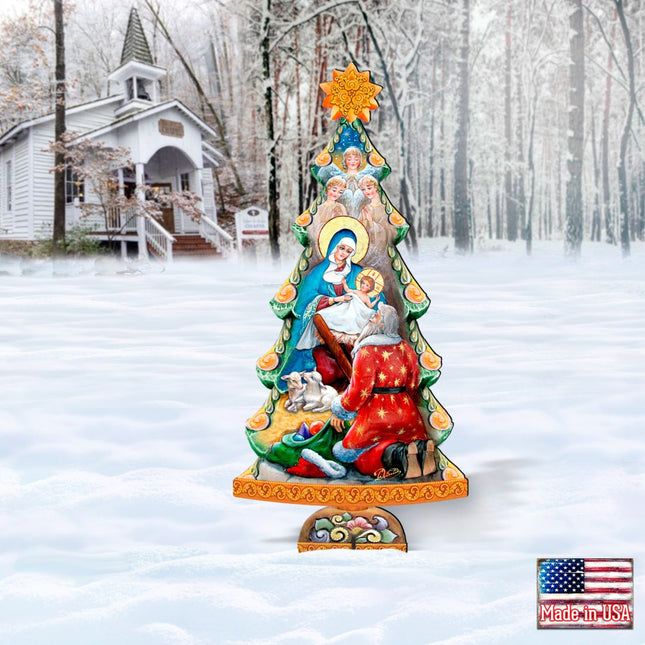 Adoration Nativity Tree Outdoor Decor by G. DeBrekht - Nativity Holiday Decor - 8128833F-0