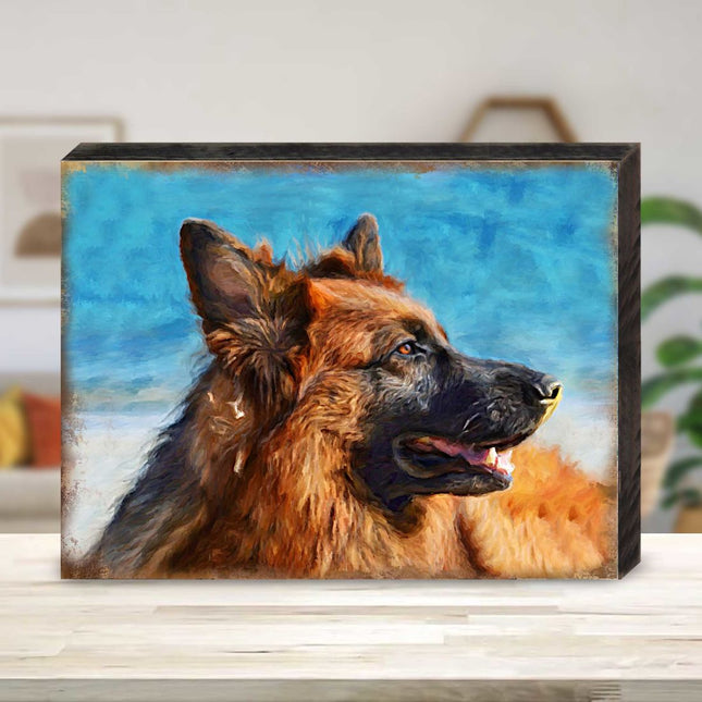 Amadeus German Shepherd Wooden Wall Art by Nature Wonders - Pets Dog and Cats Decor - 95343B-0