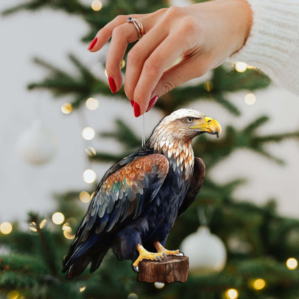 Bald Eagle Charm Wooden Ornaments by G.Debrekht - Wildlife Holiday Decor - 8710101-4-4