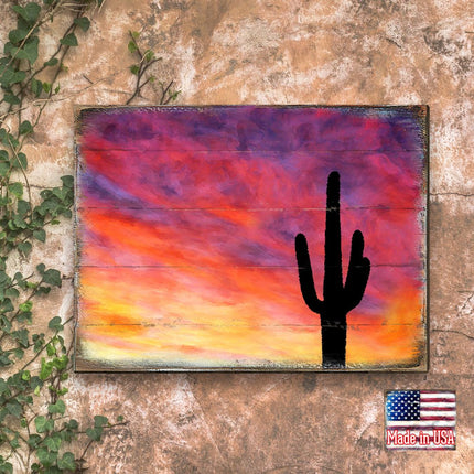 Cactus Art Wooden Wall Art by Nature Wonders - Nature Wildlife Decor  - 95241B-1