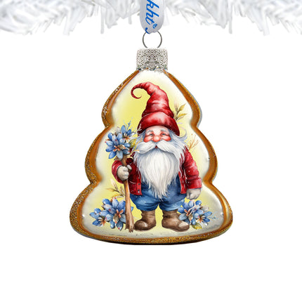 Christmas Gnome Mercury Glass Ornaments by G. Debrekht - Christmas Santa Snowman Decor - 776016-2