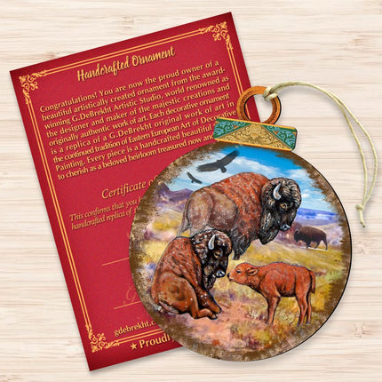 Buffalos Ball Wooden Ornaments by G. DeBrekht - Wildlife Holiday Decor - 8025218-3