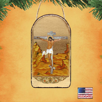 Crucifixion Religious Christian Sacred Icon Ornament - Inspirational Icon Decor - 87058-1