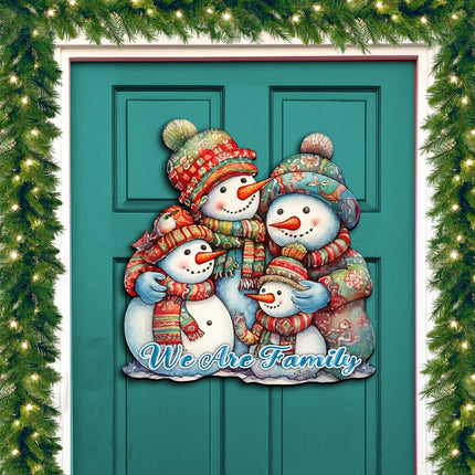 Snowman's Family Holiday Door Decor  by G. Debrekht - Christmas Decor - 8611057H-1