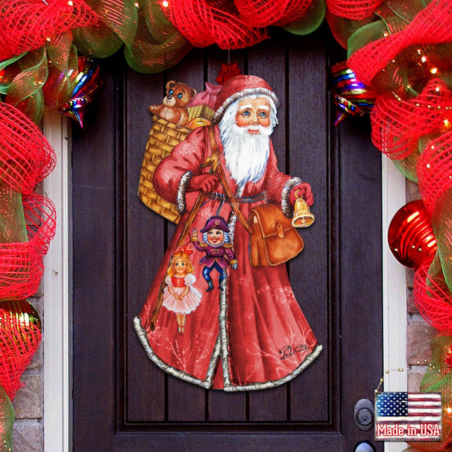 Saint Nick Christmas Door Decor by G. DeBrekht - Christmas Santa Snowman Decor - 8124120H-0
