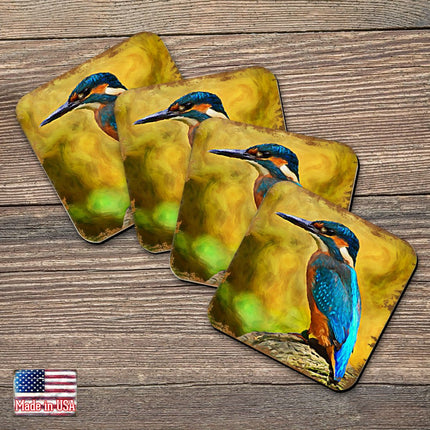 Bird Wooden Cork Coasters Gift Set of 4 by Nature Wonders - Nature Wildlife Decor  - 95298C-S4-0