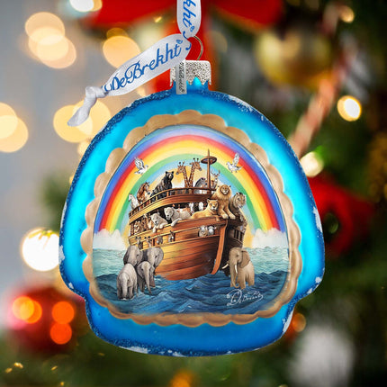 Noah's Arch Rainbow Glass Ornament by G. Debrekht - Christmas Decor - 756-022-1