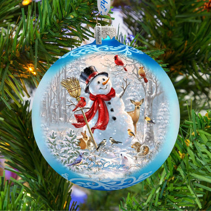 Frosty Forest Friends Glass Ornament by D. Gelsinger - Christmas Santa Snowman Decor - 71105-1624-1