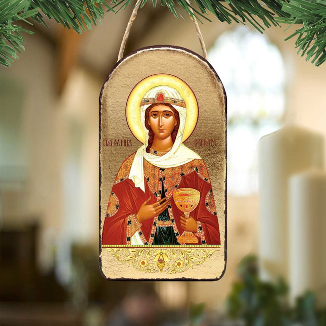 Saint Barbara Religious Orthodox Sacred Icon Ornament - Inspirational Icon Decor - 87038-0