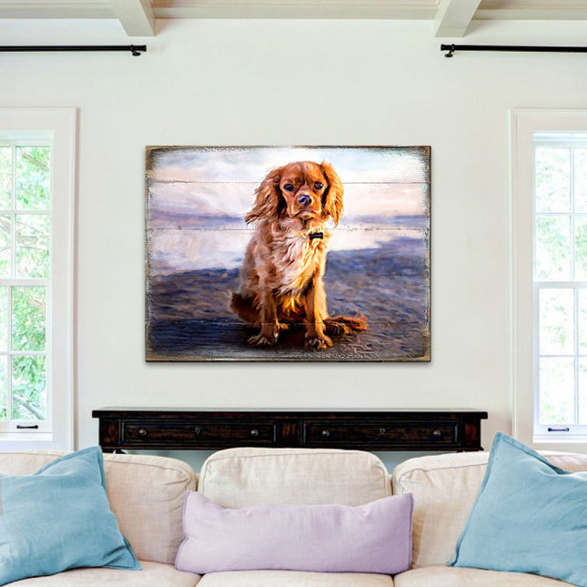 Alodie Small Dog Art Wooden Wall Art by Nature Wonders - Pets Dog and Cats Decor - 95345B-0