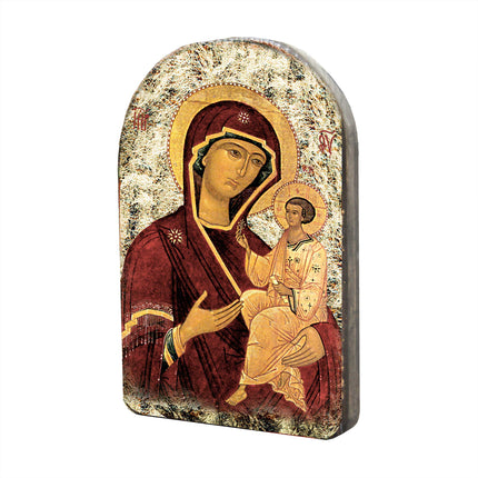 Virgin Mary Wooden Gold Plated Religious Christian Sacred Icon - Inspirational Icon Decor - 86063-4