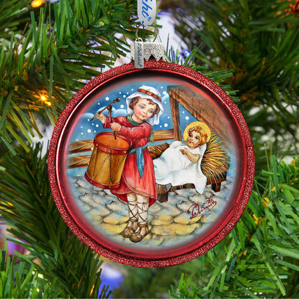 Drummer Boy Ball Glass Ornament by G. DeBrekht - 73531C-3