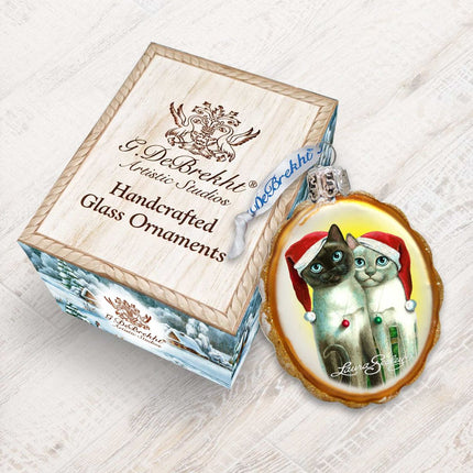 Angel Santa Cats Mercury Glass Ornament by Laura Seeley - Pets Dog and Cats Decor - 779214-LS-2