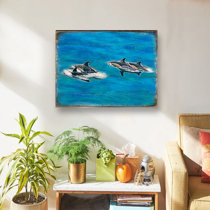 Spearman Shamus Killer Whales Wooden Coastal Wall Art by Nature Wonders - Coastal Sea-Life Decor - 95255B-2