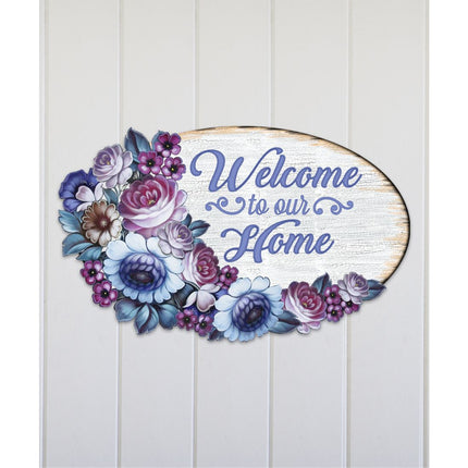 Welcome to Our Home Wreath Easter Door Decor by G. DeBrekht - Easter Spring Decor - 8185311H-0