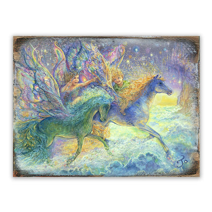 Race You to Fairyland Fantasy Wooden Wall Art by Josephine Wall - Fantasy Decor - 852134-JW-1