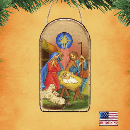 Nativity of Birth Religious Orthodox Sacred Icon Ornament - Inspirational Icon Decor - 87019-1