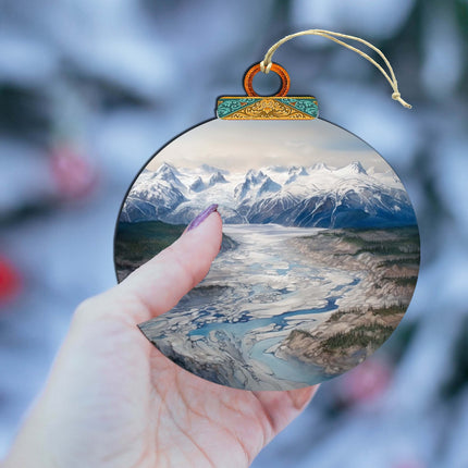 Alaskan Wilderness Symphony Wooden Ornaments by G.Debrekht - Wildlife Holiday Decor - 870057-4
