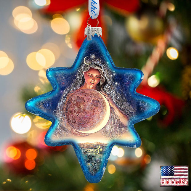 Moon Goddess Glass Ornament by Josephine Wall - Christmas Decor - 755-406-JW-0
