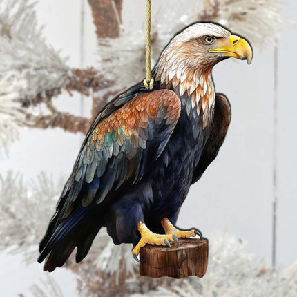Bald Eagle Charm Wooden Ornaments by G.Debrekht - Wildlife Holiday Decor - 8710101-4-3