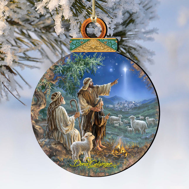 Shepherds afield Wooden Ornaments by Gelsinger - Nativity Holiday Decor - 8021121-1557-0