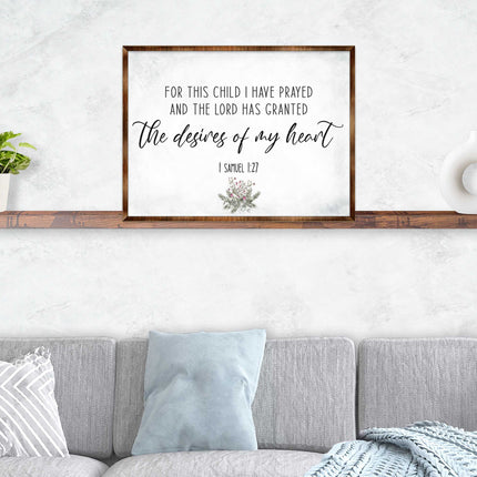 The Desires of My Heart - Wooden Nursery Room Decor - Samuel 1:27 - Contemporary decor - Religious wall art - 310339-3