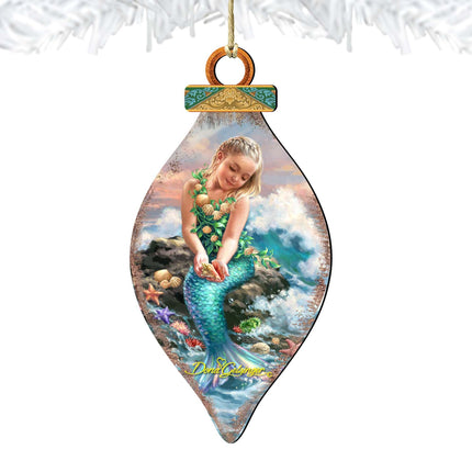 Princess of The Sea Cone Wooden Ornaments by Gelsinger - Coastal Holiday Decor - 8041112-1611-4
