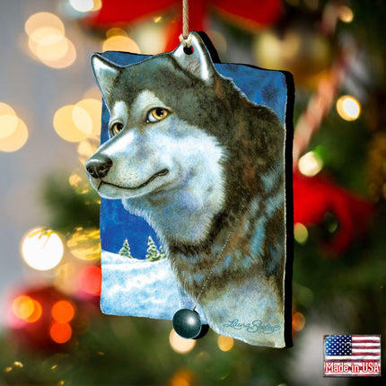 Snow Tracks Wooden Ornaments Pets by Laura Seeley - Pets Dog and Cats Decor - 8511014-LS-1