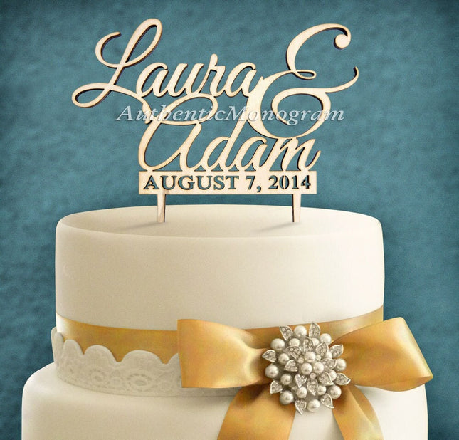 Wedding Cake Topper - Wedding Cake Topper Bride And Groom, Wedding, Initial, Celebration, Anniversary 4104-0