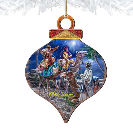 The Magic Wrap Christmas Wooden Ornaments by Gelsinger - Christmas Santa Snowman Decor - 8031024-1810-4