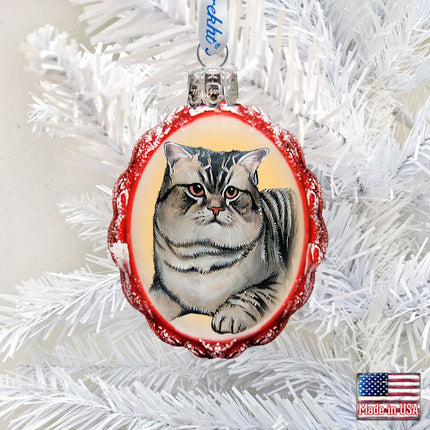 Grey Tab Mercury Glass Ornament by G. DeBrekht - Pets Dog and Cats Decor - 774016-1