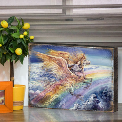 Flight to Aquarius Fantasy Wooden Wall Art by Josephine Wall - Fantasy Decor - 852116-JW-4