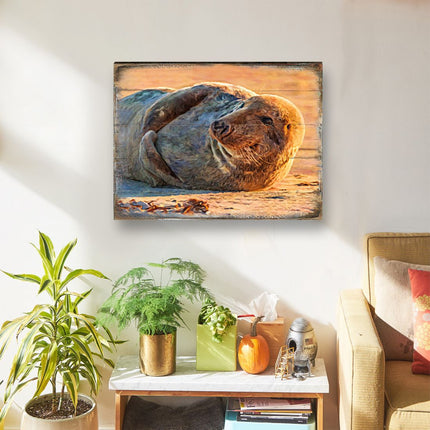 Speier Seal Wood Wooden Coastal Wall Art by Nature Wonders - Coastal Sea-Life Decor - 95260B-2