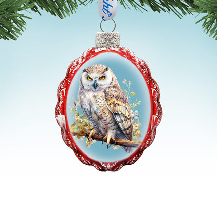 White Owl Mercury Glass Ornaments by G. Debrekht - Wildlife Holiday Decor - 776002-1