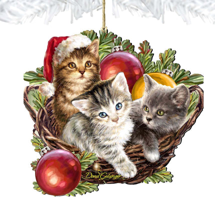 Christmas Kittens Wooden Ornaments by Gelsinger - Christmas Decor - 8161027-1-1607-4