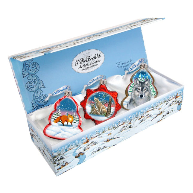 Mercury Glass Ornaments Set of 3 by G. DeBrekht - Wildlife Holiday Decor - 770113S3-0